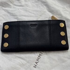 Hammitt black leather with gold accents wallet